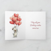 Verjaardag Leuk Hond Ballonnen Kaart (Binnen)
