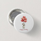 Verjaardag Leukste Hond Ballonnen Ronde Button 3,2 Cm (Voorkant /achterkant)