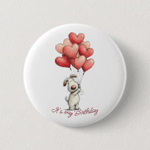 Verjaardag Leukste Hond Ballonnen Ronde Button 5,7 Cm