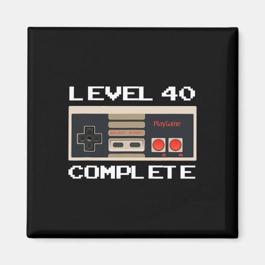 Verjaardag Level 40 Complete Video Gamer Magneet (Voorkant)