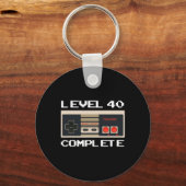 Verjaardag Level 40 Voltooid Videogamer Sleutelhanger (Voorkant)