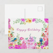 Verjaardag Levendige Waterverf Bloemen Briefkaart (Voorkant / Achterkant)