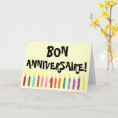 Verjaardag licht Kaart - Frans (Gele Bloem)