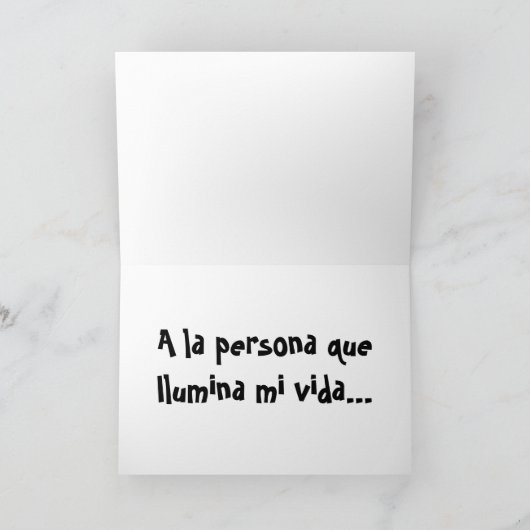 Verjaardag licht Kaart - Spaans (Binnen)