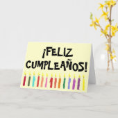 Verjaardag licht Kaart - Spaans (Gele Bloem)