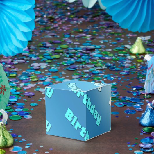 Verjaardag (lichtblauw) bedankdoosjes (Feest)
