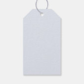 Verjaardag lichtblauwe strik doe-het-zelf handgesc cadeaulabel (Achterkant)