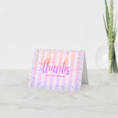 Verjaardag lief 16 regenboog ombre glitter script bedankkaart (Voorkant)