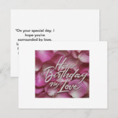 Verjaardag Liefde Briefkaart (Voorkant / Achterkant)