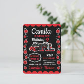 Verjaardag Lieveheersbeestje ontwerp Uitnodiging (Staand voorkant)