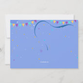 Verjaardag Lijst Blue Photo Invitation Kaart (Achterkant)