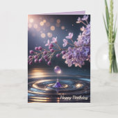 Verjaardag Lilacs en Dewdrop Kaart (Voorkant)