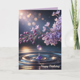 Verjaardag Lilacs en Dewdrop Kaart