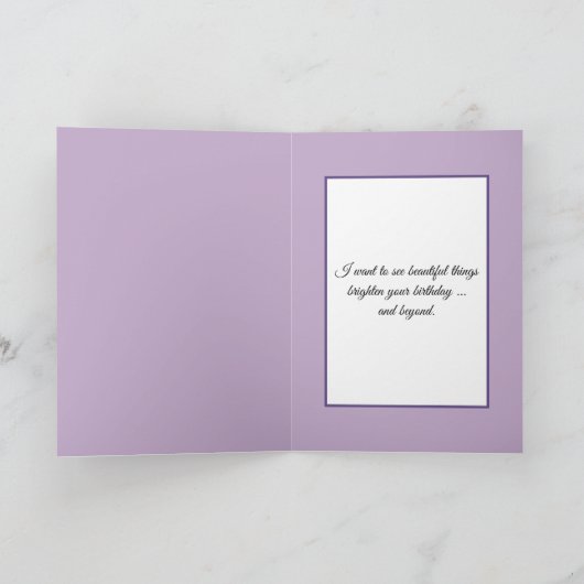 Verjaardag Lilacs en Dewdrop Kaart (Binnen)