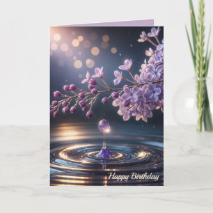 Verjaardag Lilacs en Dewdrop Kaart