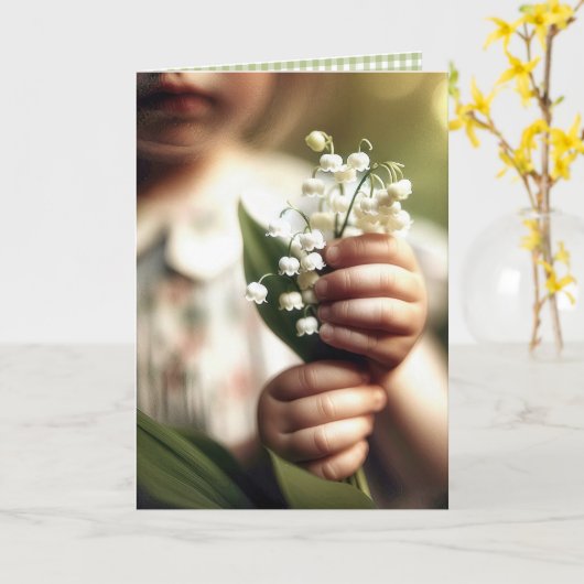 Verjaardag Lily of the Valley Bunch Kaart (Gele Bloem)