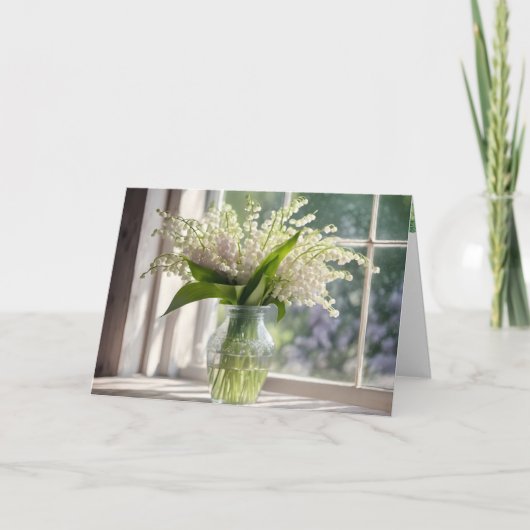 Verjaardag Lily van The Valley Boeket Kaart (Voorkant)