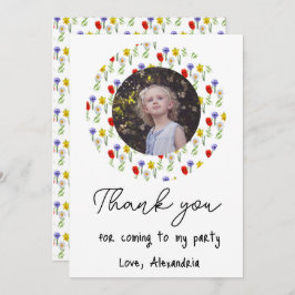 Verjaardag Little Wildflower Kids Meisje Bedankkaart