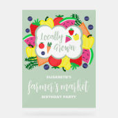 Verjaardag lokale boerenmarkt acryl bord (Voorkant)