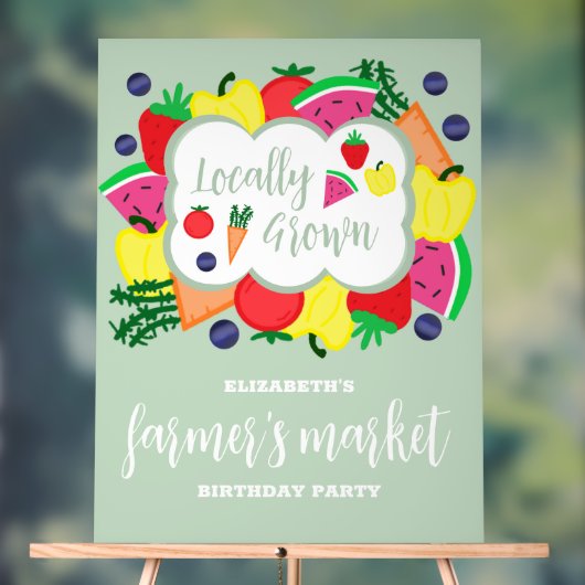 Verjaardag lokale boerenmarkt acryl bord (Neutraal)