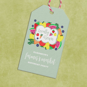 Verjaardag lokale boerenmarkt cadeaulabel