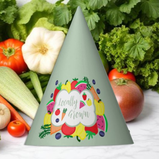 Verjaardag lokale boerenmarkt feesthoedjes