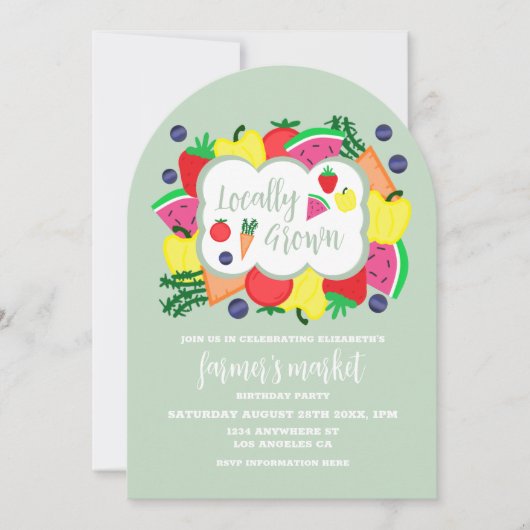 Verjaardag lokale boerenmarkt kaart (Voorkant)