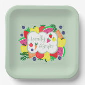 Verjaardag lokale boerenmarkt papieren bordje (Voorkant)