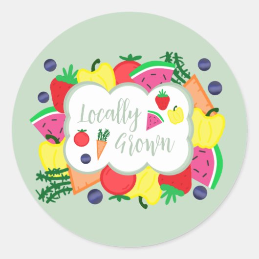 Verjaardag lokale boerenmarkt ronde sticker (Voorkant)