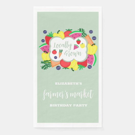 Verjaardag lokale boerenmarkt servet (Voorkant)