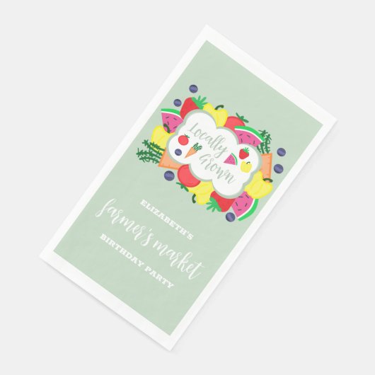Verjaardag lokale boerenmarkt servet (Hoek)