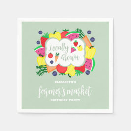 Verjaardag lokale boerenmarkt servet