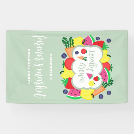 Verjaardag lokale boerenmarkt spandoek (Horizontaal)