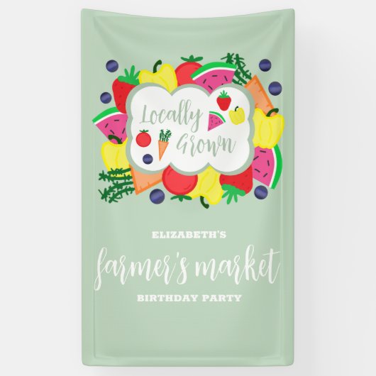 Verjaardag lokale boerenmarkt spandoek (Verticaal)