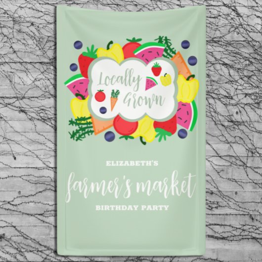 Verjaardag lokale boerenmarkt spandoek