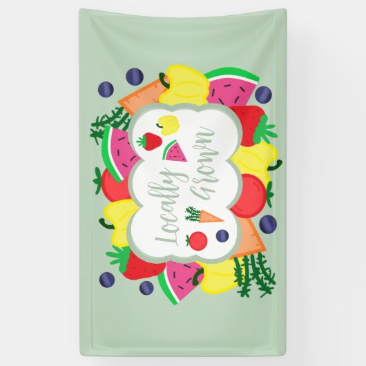 Verjaardag lokale boerenmarkt spandoek (Verticaal)