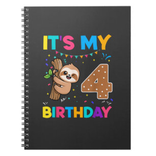 Verjaardag Luiaard 4 jaar oud 4de Verjaardag Luiaa Notitieboek
