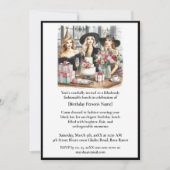 Verjaardag Lunch Chic Dames Zwart Pet Uitnodiging (Voorkant)