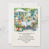 Verjaardag Lunch Flat Bedankt Card (Voorkant)