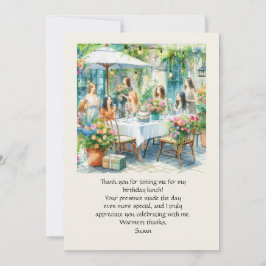 Verjaardag Lunch Flat Bedankt Card