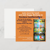 Verjaardag Luncheon Slot Machine Jackpot Kaart (Voorkant / Achterkant)