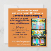 Verjaardag Luncheon Slot Machine Jackpot Kaart (Voorkant)