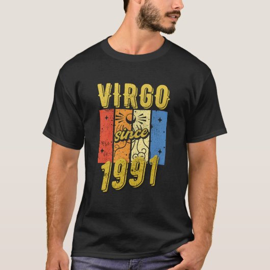 Verjaardag Maagd 1991 sterrenbeeld T-shirt (Voorkant)