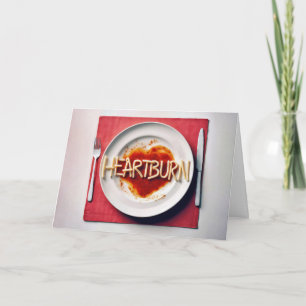 Verjaardag maagzuur spaghetti diner kaart