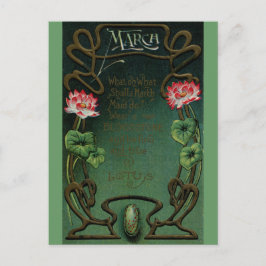 Verjaardag maart met Lotus & Bloodstone Briefkaart