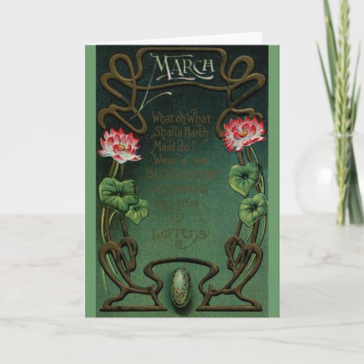 Verjaardag maart met Lotus & Bloodstone Kaart (Voorkant)