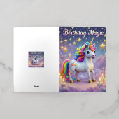 Verjaardag Magic poster Whimsical eenhoorn kinder  Folie Wenskaart (Buiten Laag)