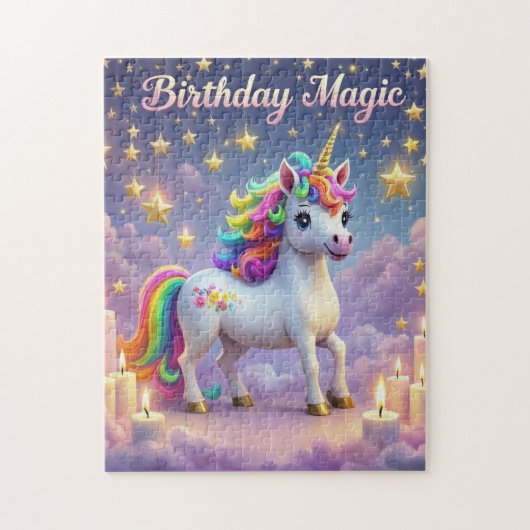 Verjaardag Magic poster Whimsical eenhoorn kinder Legpuzzel (Verticaal)