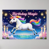 Verjaardag Magic poster Whimsical eenhoorn party a (Voorkant)