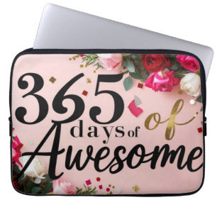 Verjaardag magische bloemen countdown shopping can laptop sleeve